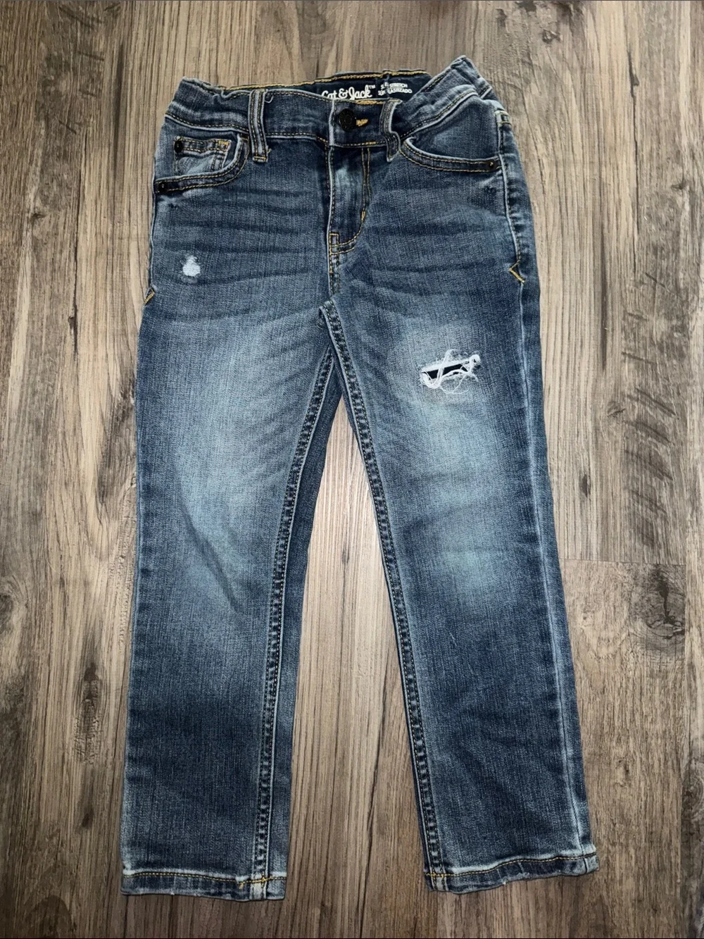 BUNDLE of 3– Cat & Jack Boys Denim Jeans Set - Dark Blue, Light Blue & Gray